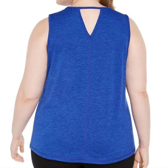 Ideology Women's Plus Size Keyhole-Back Tank Top (Cosmic Cobalt, 2X) - Picture 2 of 8